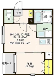 ALIVIO UCHIDABASHI【3階】の間取り