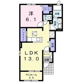 エス・エル・シー宮小路【1階】の間取り