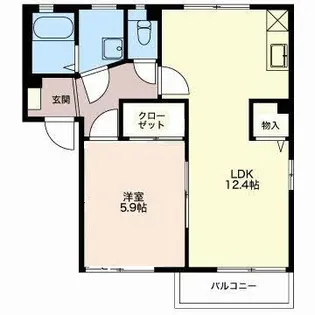 コーポサンフェスタ【1階】の間取り