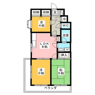 日吉ロイヤルパレス【6階】の間取り