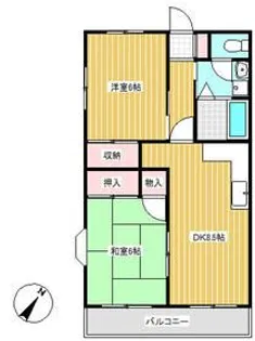 向台グリーンマンション【3階】の間取り