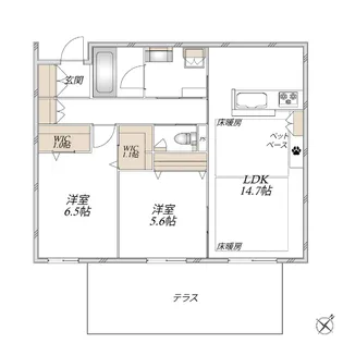 ル サブリマージュ【1階】の間取り