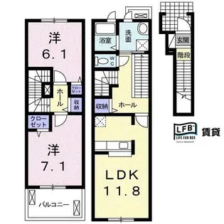 ファミールケイ F【2階】の間取り