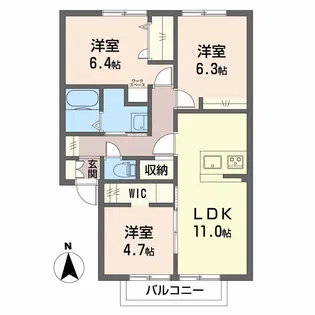 エンドレスライフ常磐城【1階】の間取り