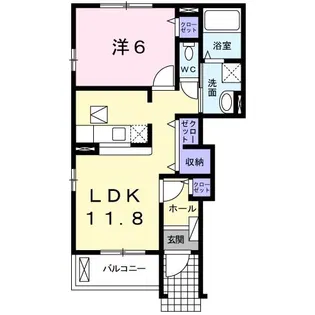 コンフォートやまと B【1階】の間取り