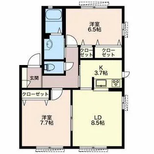 Mast Town町村A【1階】の間取り