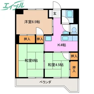 エイワハイツ【3階】の間取り