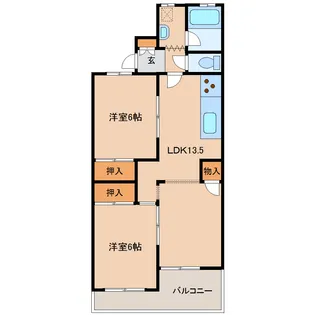 備前堀フラット【1階】の間取り
