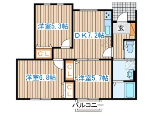 オーシャンヴィラI【1階】の間取り