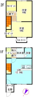 リトメゾン上ヶ市【1階】の間取り