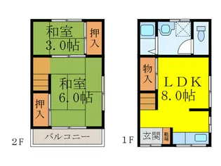 大阪府茨木市五日市2【一戸建】の間取り