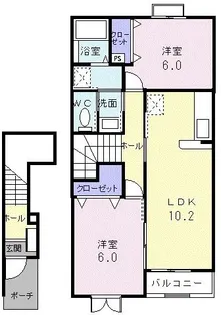 茨城県那珂郡東海村大字亀下【アパート】の間取り