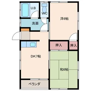 板野愛日ハイツ【2階】の間取り