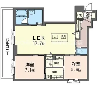 ヴィアソーレイツキ(シャーメゾン)【2階】の間取り