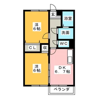 メゾン浜郷A【1階】の間取り