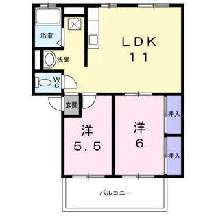 2LDKの間取り画像