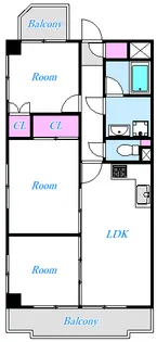 ドミール東青梅【1階】の間取り