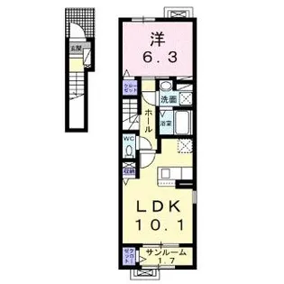 フルール・ド・ヴァイオレッド【2階】の間取り