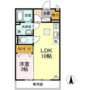 エストゥディオ A棟【1階】の間取り