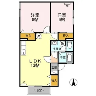 アメニティハウスS A【2階】の間取り
