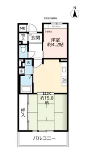 URアルビス五月ヶ丘【4階】の間取り