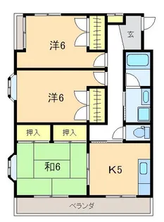 シャトル三の宮【4階】の間取り