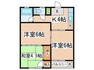 ビュ-ハイツ海老名【2階】の間取り