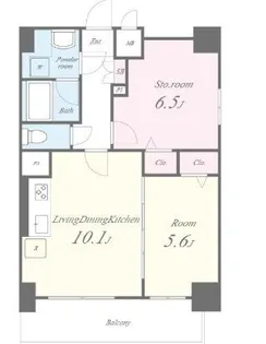 1LDKの間取り画像