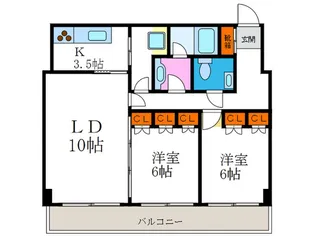 リッツ岡崎【2階】の間取り