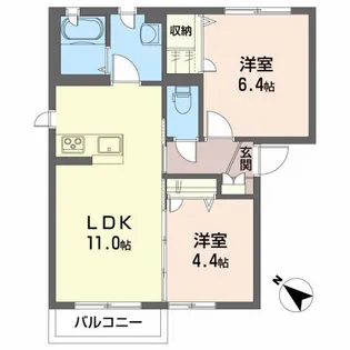 ガーデンコート【1階】の間取り
