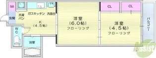 シャングリラ高松【3階】の間取り