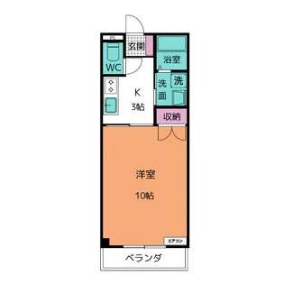 コーポアニヴェルセル【2階】の間取り