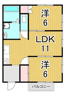 ハイツ三和【1階】の間取り