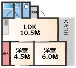 パルミエール新今里【2階】の間取り