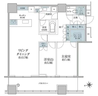 2LDKの間取り画像