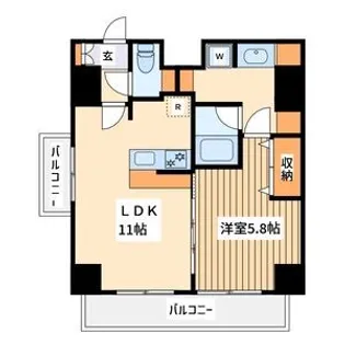 プレールドゥーク高円寺【6階】の間取り