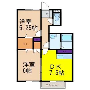 N・フラットF棟【1階】の間取り