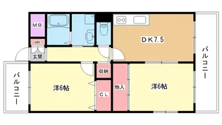 大阪府豊中市箕輪1【マンション】の間取り