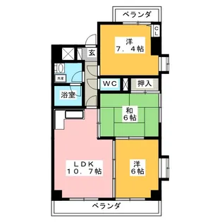 ライオンズマンション武蔵中原第2【2階】の間取り