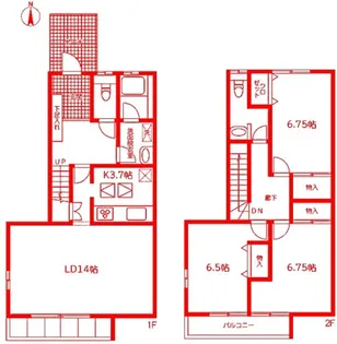 神奈川県横浜市神奈川区三ツ沢上町【一戸建】の間取り