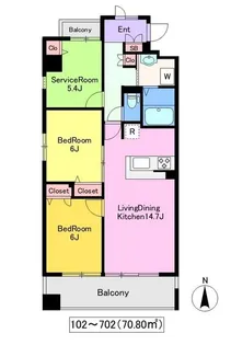 グリーンパレス【2階】の間取り