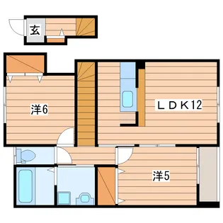 ウエストパル城南B棟【2階】の間取り