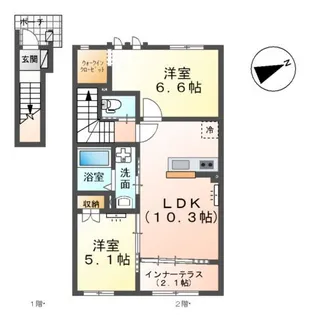 メゾンプルーム【2階】の間取り