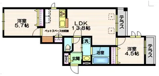 トライアド大崎【1階】の間取り