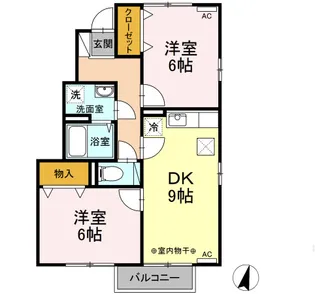 岡山県岡山市中区江並【アパート】の間取り