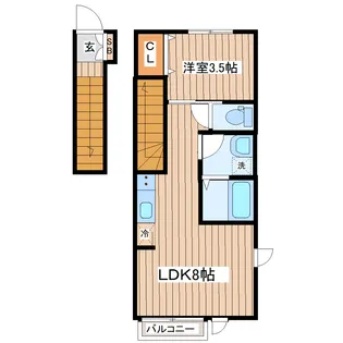 宮城県名取市手倉田字八幡【アパート】の間取り