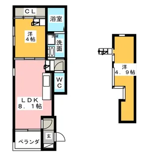 チェリーブロッサム新瑞橋【1階】の間取り