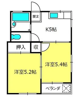 高鼻コーポ【1階】の間取り