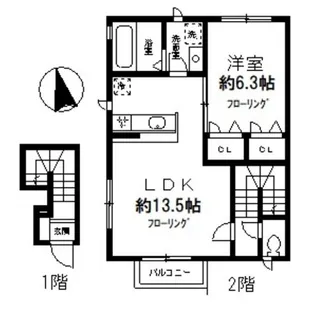 クレベール瀬田【2階】の間取り