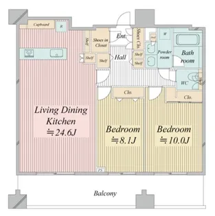 レジディア西麻布【10階】の間取り